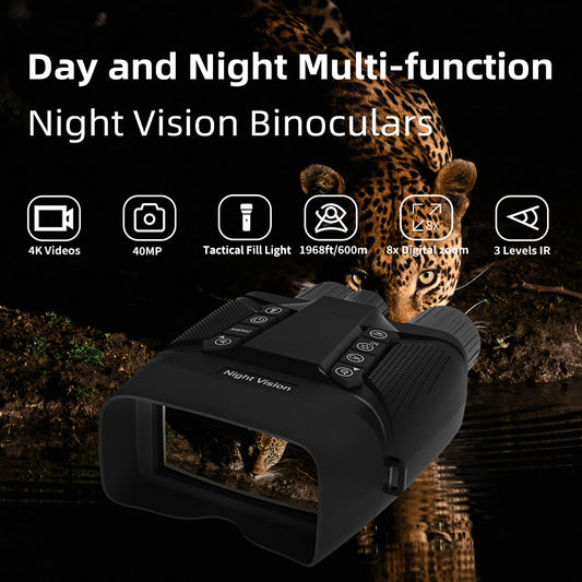 3-inch Binocular Night Vision Goggles 600-Meter Viewing Distance With a Tactical Light Outdoor and Security Observation