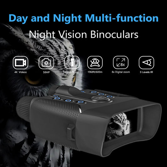 4" Ultra Screen Binoculars Night Vision Binoculars Digital Infrared 5X Zoom Hunting Accessories 3-in-1 Night Vision Device
