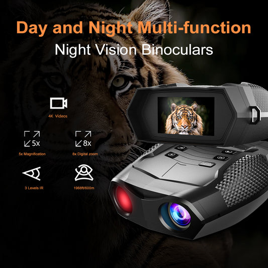 4K FHD Night Vision Binoculars With 5X Magnification 600 Meters Range Infrared Camera Easy to Carry ODM Customized Support