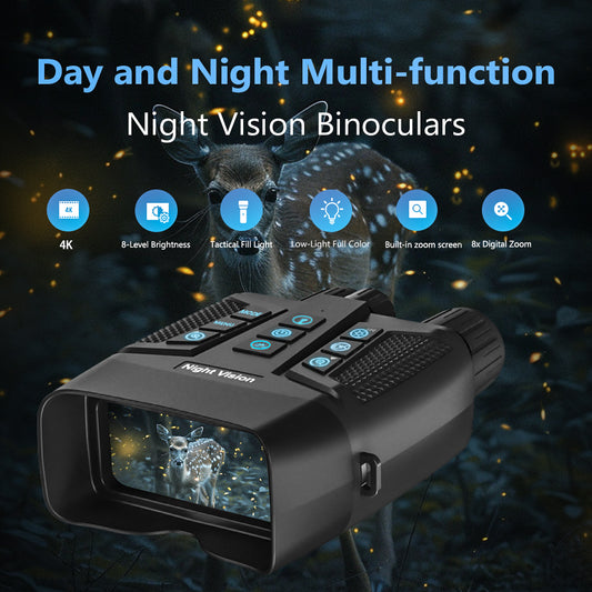 4K Built-in Magnify Display 3" Night Vision Goggles Binocular Telescope 100% Full Darkness 600Meters Night Vision Scope Goggles