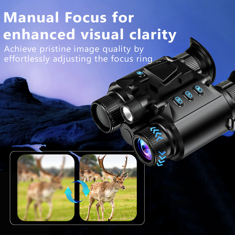 Tactical Hands-Free Night Vision Goggles 4K IR 1968ft Range 64GB Storage Scope Mode Compass & EPP Case for Outdoor Operations