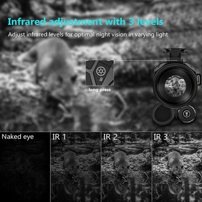 Light - Weighted Monocular Night Vision Spherical Night Lens with Tactical Light Suited for Spirited Outdoor Engagements